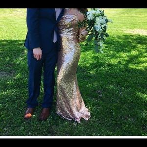 Christina Wu Size 10 Rose Gold Prom Dress